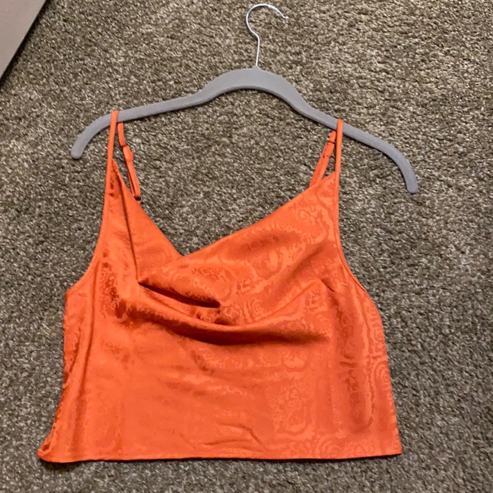 Orange urban outfitter crop top, adjustable straps